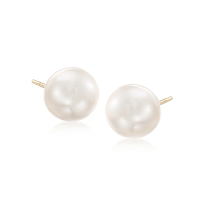 Ross-simons 12-13mm Cultured Button Pearl Stud Earrings In Sterling Silver In White