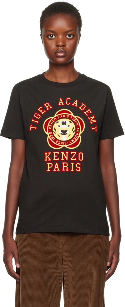 Kenzo T-shirt Loose Tiger Academy Femme Noir