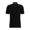 Hugo Boss Slim-fit Mercerized-cotton Polo Shirt With Zipped Placket In Black