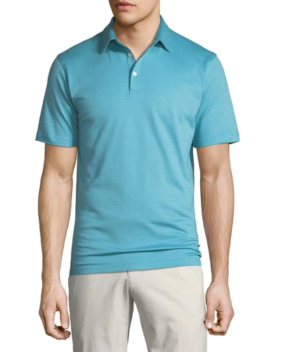 Peter Millar Men's Perfect Pique-knit Polo Shirt In Teal