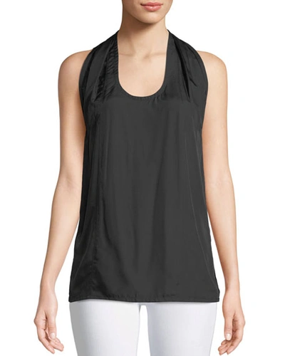 Helmut Lang Scoop-neck Halter Knot Tank Top