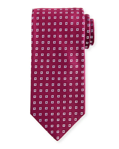 Charvet Floating Squares Silk Tie In Red