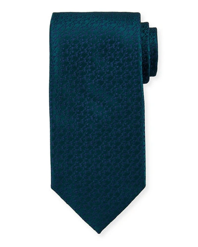 Charvet Thorns Pattern Silk Tie In Green