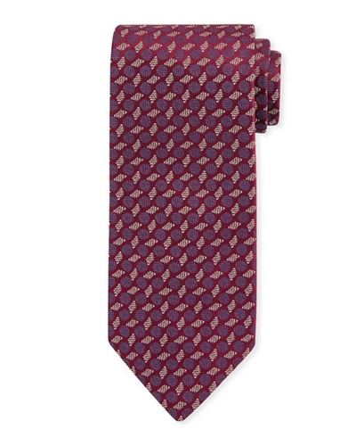 Charvet Tiles Silk Tie In Red