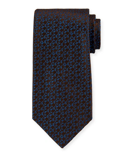 Charvet Thorns Pattern Silk Tie In Brown