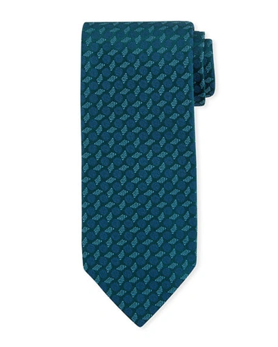 Charvet Tiles Silk Tie In Green