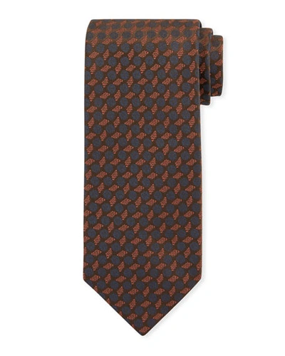 Charvet Tiles Silk Tie In Brown