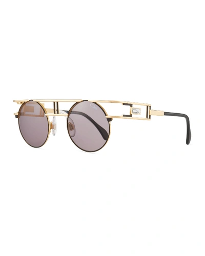 Cazal Men's Round Metal Double-bar Sunglasses