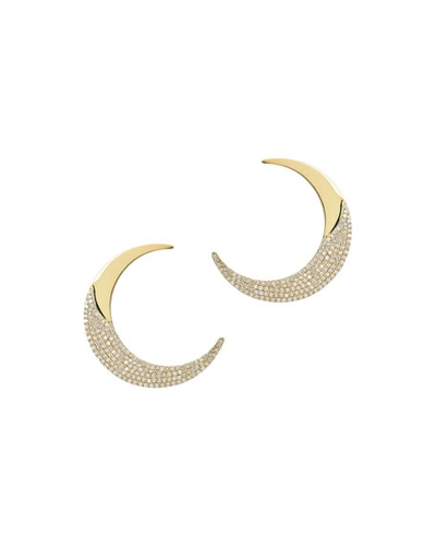 Lana Small Flawless Crescent Earrings In 14k Yellow Gold With Diamonds