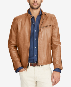 polo ralph lauren leather jacket lambskin