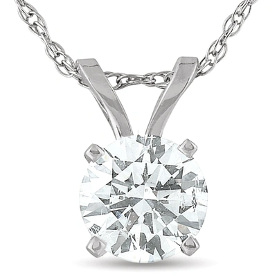 Pompeii3 1/2 Carat Solitaire Lab Grown Diamond Pendant 14k White Gold In Multi