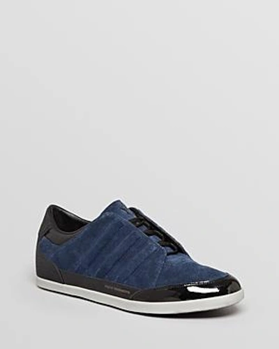Y-3 Adidas  Honja Low Top Suede Sneakers In Navy/black