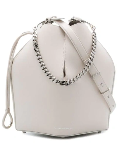Alexander Mcqueen Leather Bucket Bag - Ivory In White
