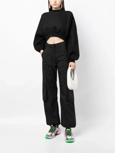 Off-white Off White Women Vortix Crop Sweatshirt In Black Black