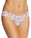 Hanky Panky Low-rise Printed Lace Thong In Pretty Little Things