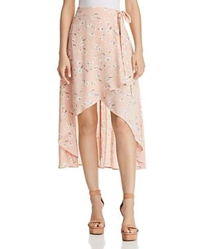 Fore Floral Wrap Skirt In Pastel Pink Floral