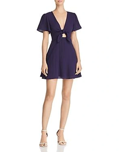 Cotton Candy La Knot Front Dress In Navy
