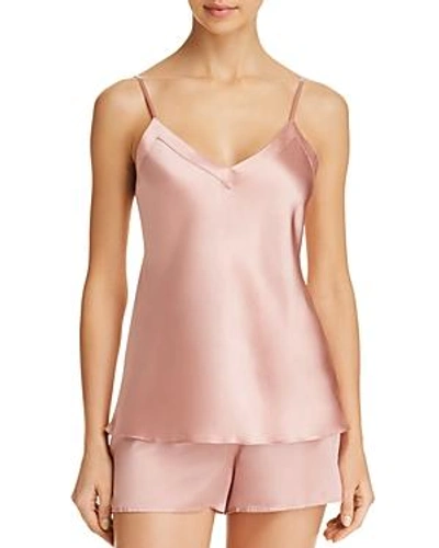 Ginia Silk V-neck Cami In Medium Pink