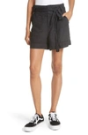 Joie Daynna Linen Drawstring Shorts In Caviar