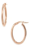 Roberto Coin Medium Hoop Earrings In Rose Gold