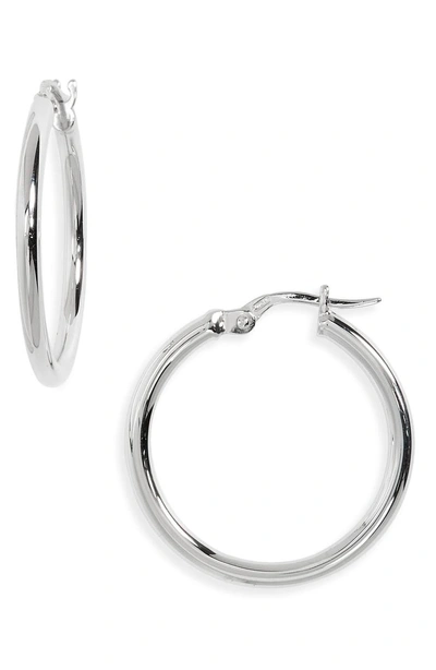 Roberto Coin Medium Hoop Earrings In White