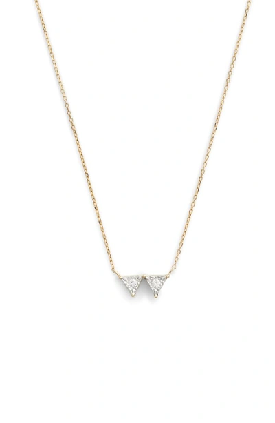 Dana Rebecca Designs Emily Sarah Double Triangle Diamond Necklace In Yellow Gold