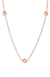 Roberto Coin 3-station Diamond Necklace In Rose Gold
