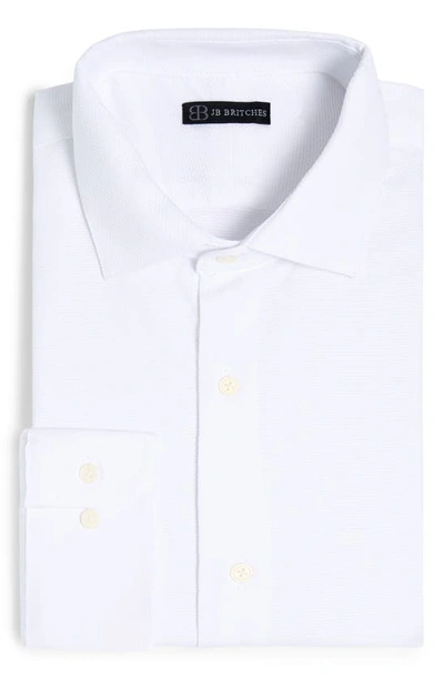 Jb Britches Yarn-dyed Solid Dress Shirt In White