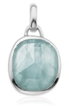 Monica Vinader Siren Semiprecious Stone Pendant Charm In Silver/ Aquamarine