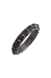 Armenta Blackened Sterling Silver New World Rose-cut Black Spinel Ring