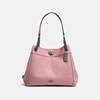 Coach Edie Schultertasche Mit Drehverschluss In Dusty Rose/dark Gunmetal