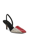 Diane Von Furstenberg Mortelle Red & Black Snake Slingbacks In Red Multi