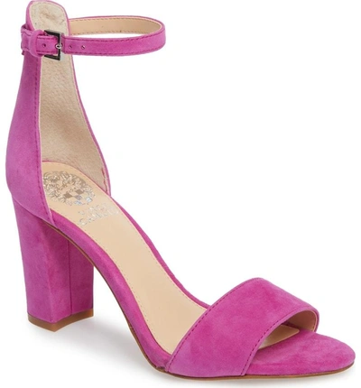Vince Camuto Corlina Ankle Strap Sandal In Drama Pink Suede