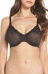 Wacoal Vivid Encounter Lace Convertible Unlined Underwire Bra In Black