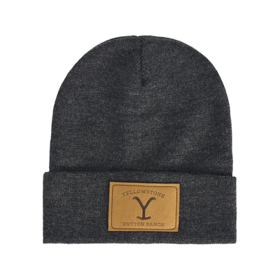 Concept One Yellow Stone Pu Patch Beanie In Grey