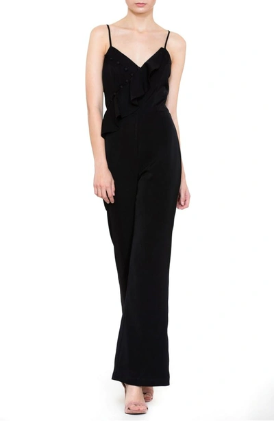 Harlyn Button Detail Jumpsuit In Black
