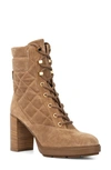 Aquatalia Iole Quilted Lace-up Bootie In Whiskey