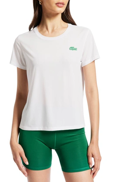 Lacoste X Bandier Short Sleeve Performance Top In 001 Blanc