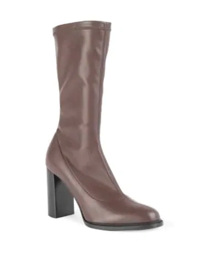Stella Mccartney High-heel Faux Leather Boots In Pewter