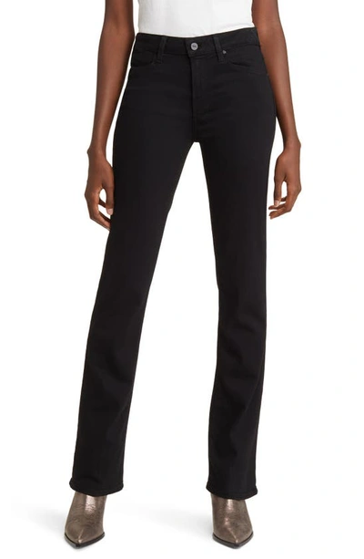 Paige Manhattan High Waist Bootcut Jeans In Black Shadow