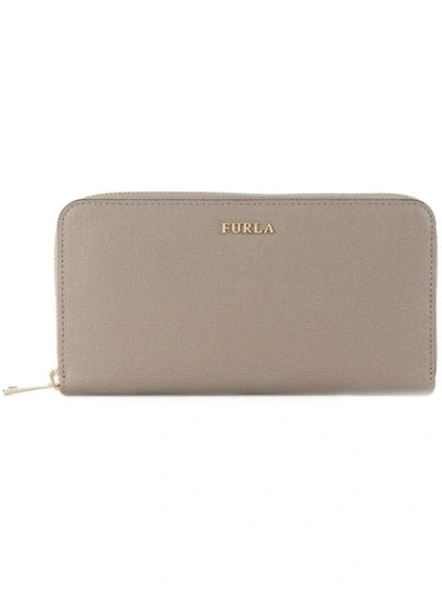 Furla Babylon Xl Zip Around Wallet In Grey