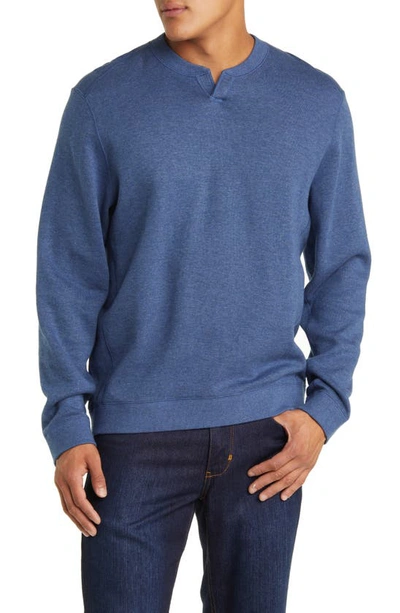 Tommy Bahama Flip Coast Abaco Reversible Jacquard Sweatshirt In Blue Note Heather