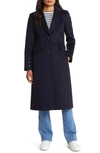 Sam Edelman Long Twill Coat In Navy Twill