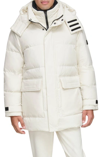 Andrew Marc Oswego Water Resistant Down & Feather Fill Parka In Salt