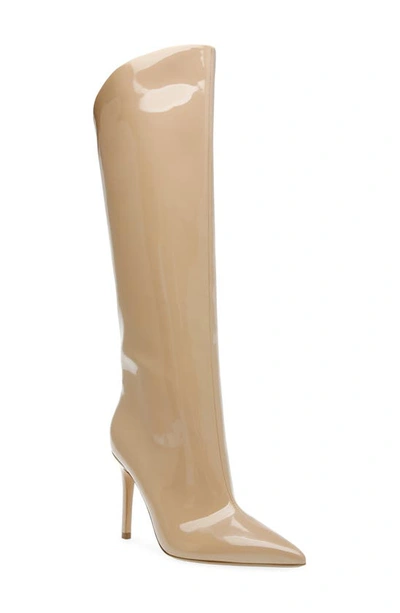 Steve Madden Sarina Pointed Toe Boot In Natural Patent