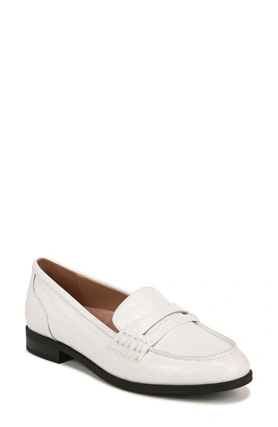 Naturalizer Mia Penny Loafer In Warm White Embossed Croco Leather
