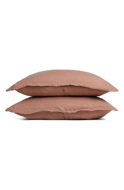 Parachute Set Of 2 Linen Shams In Clay