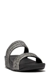 Fitflop Lulu Shimmerweave Platform Slide Sandal In Black Mix
