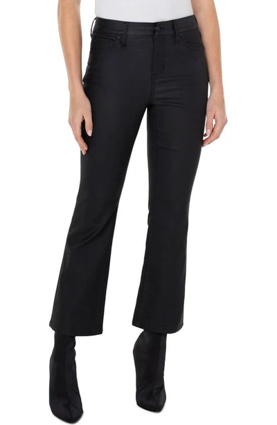 Liverpool Los Angeles Hannah Coated Crop Flare Jeans In Black