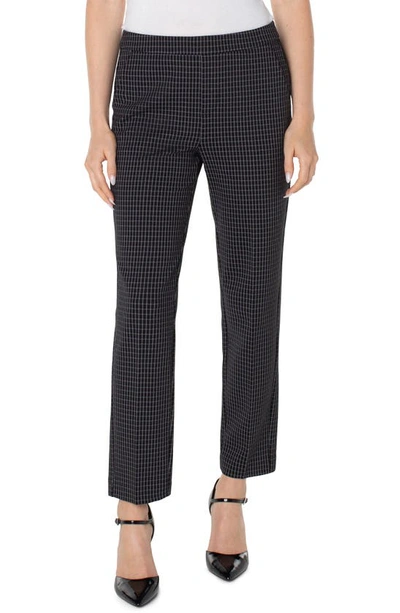 Liverpool Los Angeles Kayla Check Ponte Pull-on Pants In Black/ White Grid